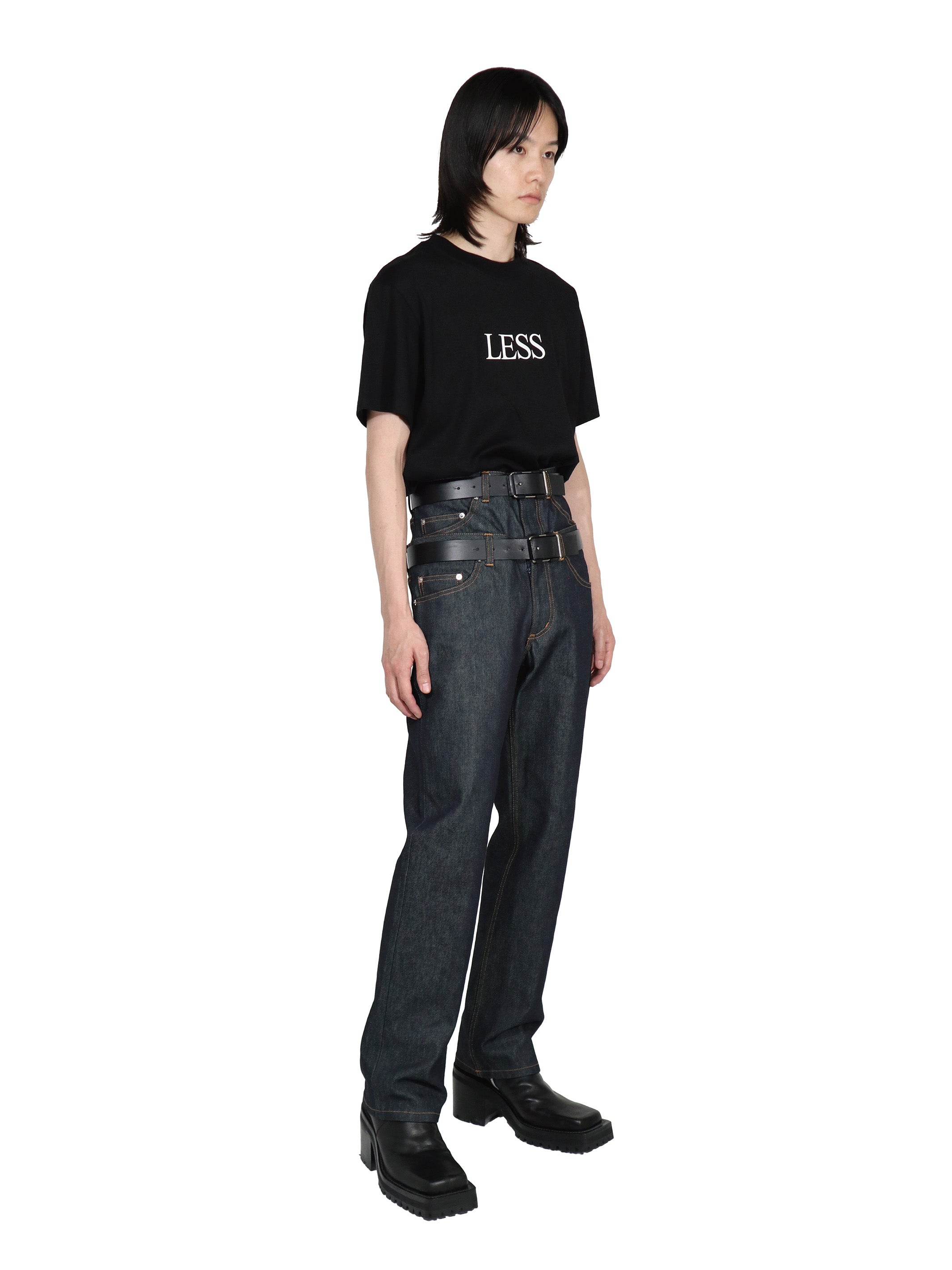 RIGID DENIM DOUBLE STACKED PANTS