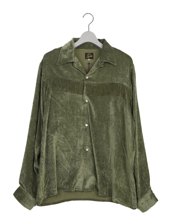 NEEDLES / Fringe Open Collar Shirt - Rayon Corduroy / SX277