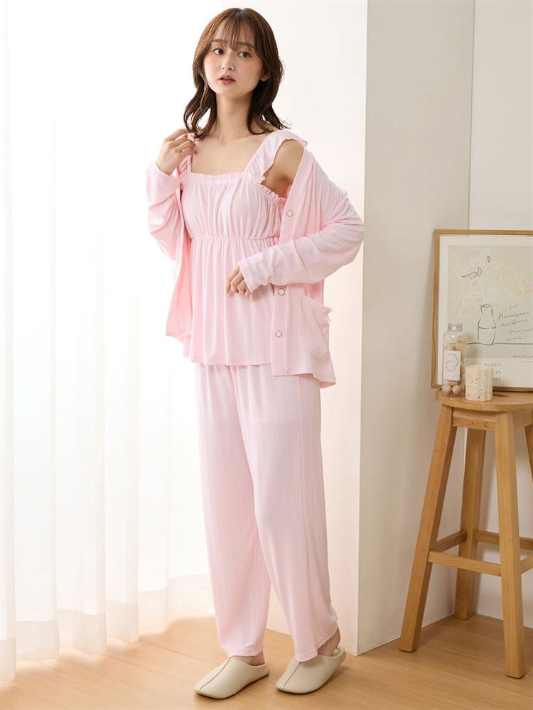 ロングパンツ 無地ルームウェア 3点セット: ルームウェア(部屋着