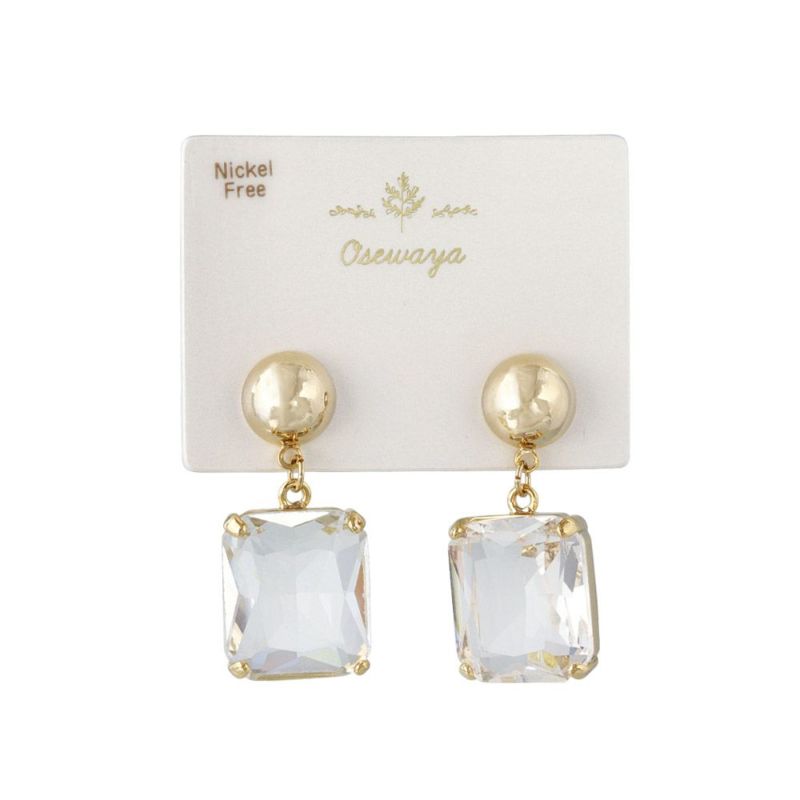 ピアス ニッケルフリー メタル サークル スクエア カラー ストーン