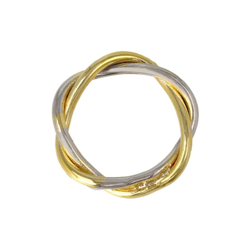 リング ニッケルフリー メタル ゴールド×シルバー コンビカラー クロス