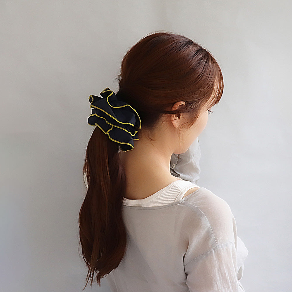 シュシュ レイヤード フリル バイカラー メロウ ビッグ – OSEWAYA