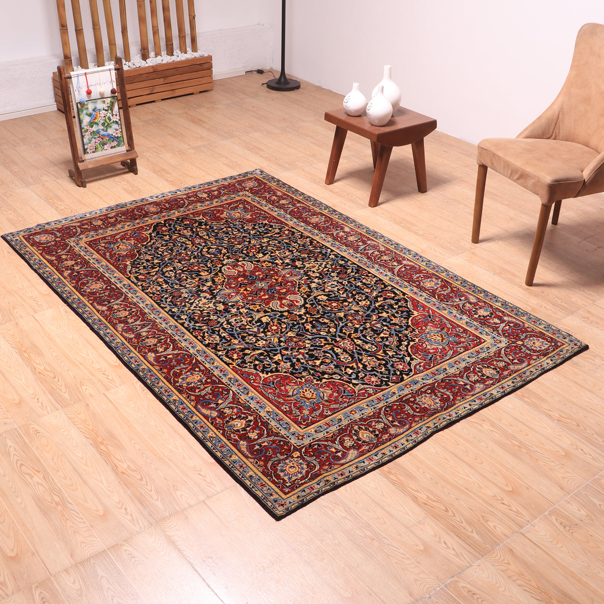 ペルシャ絨毯 (カーシャーン) 208×138cm（FL-70163） – ギャッベ