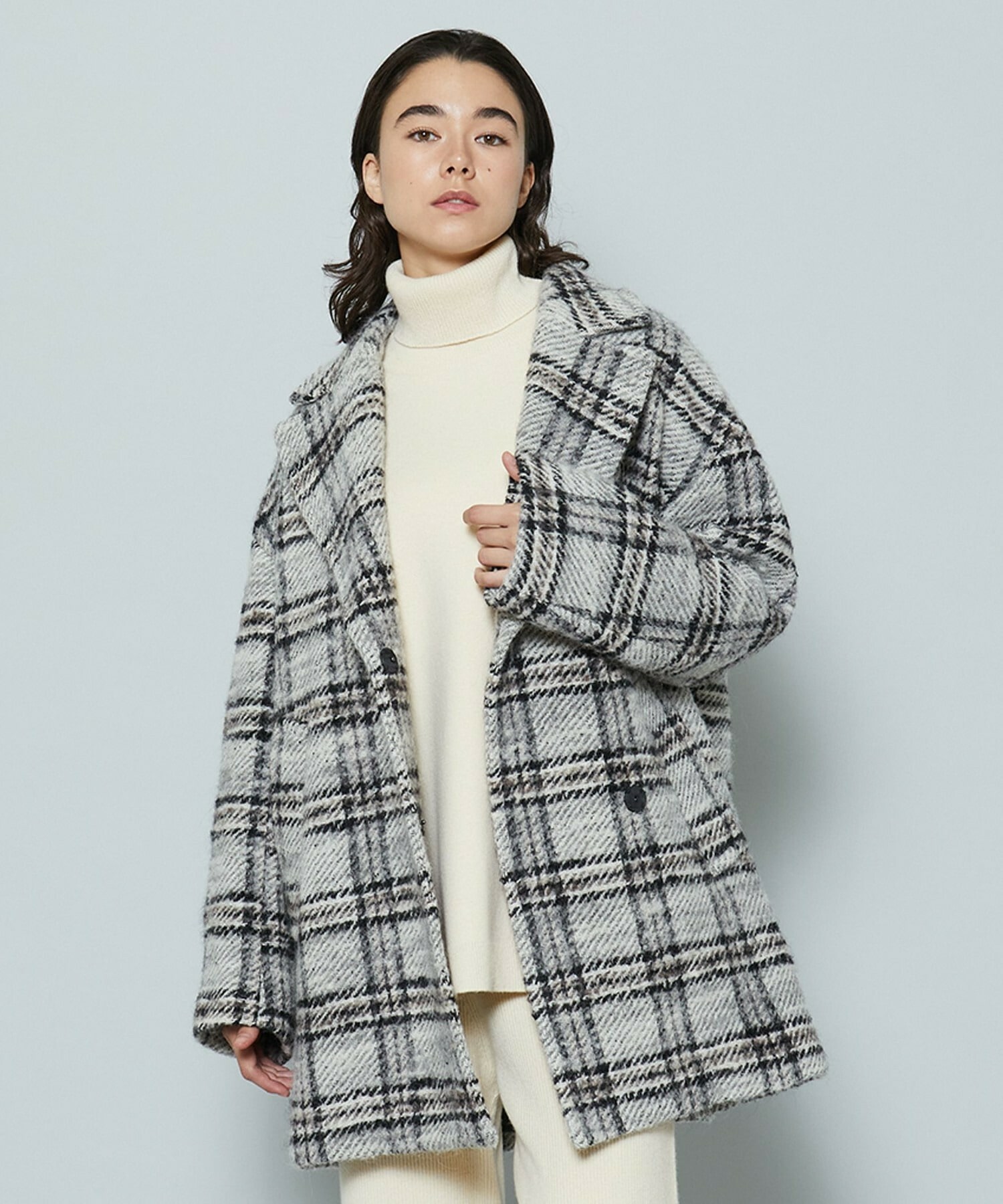 アルパカシャギーチェックコート】｜【MOGA(モガ)】｜BIGI OUTLET