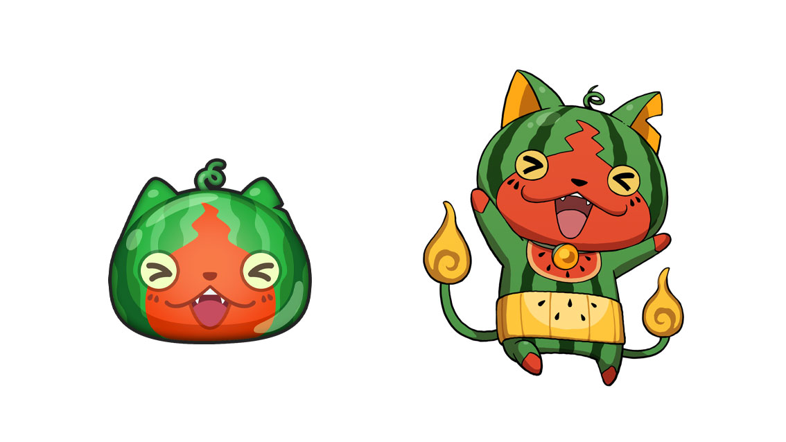 今日の妖怪ぷに（338）】 「スイカニャン」 ランク：A しゅぞく