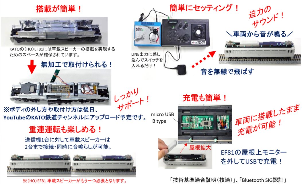 車両の中から音が出る！】 （HO）EF81に搭載できる車載スピーカーの