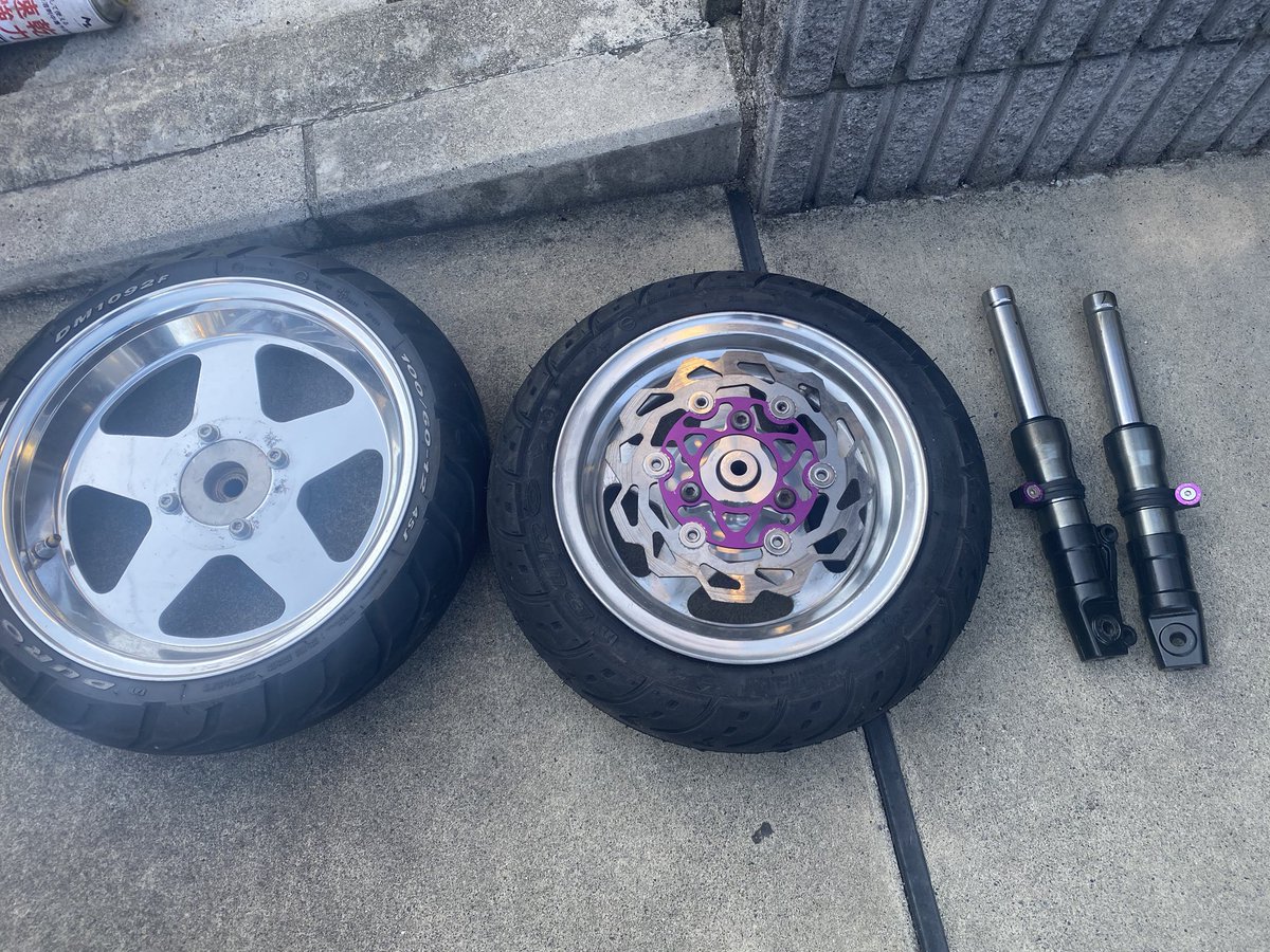 ライブディオ、ズーマー用 モンキーホイール12インチ10インチ前後ハブ