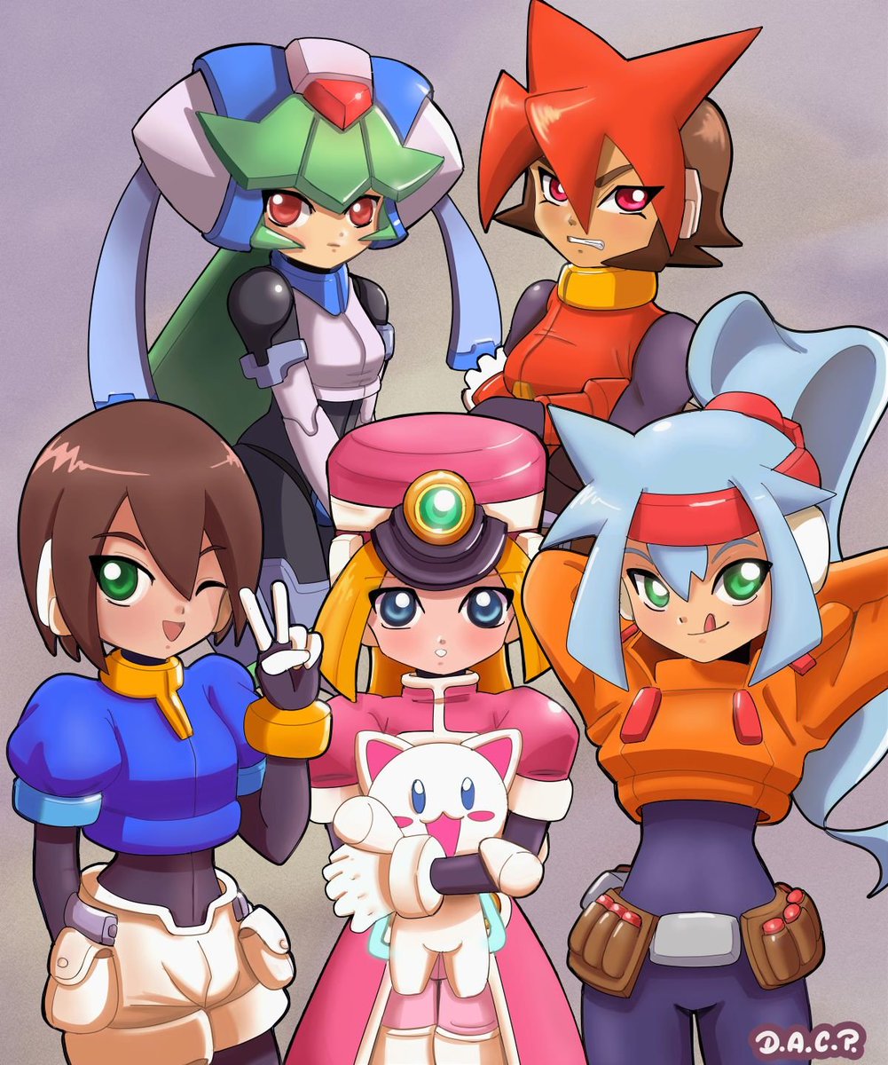 Finally, I finished this drawing (ZX and ZXA girls) #megaman