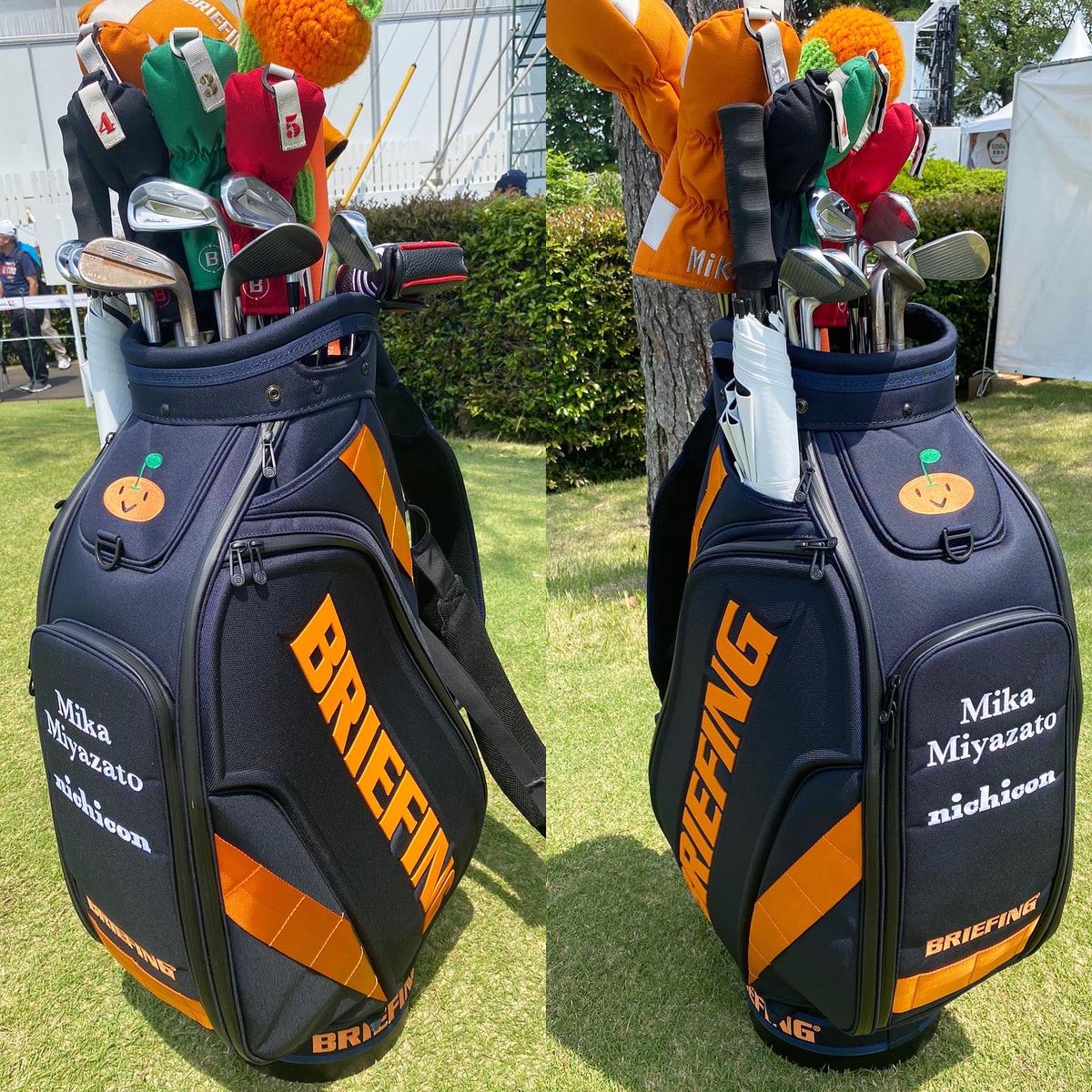 New!!!!!! 新しいゴルフバック✨ ネイビー✖️オレンジ🧡です！ カッコ