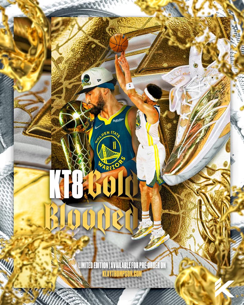 Klay Thompson is wearing a special “Gold Blooded” edition of his