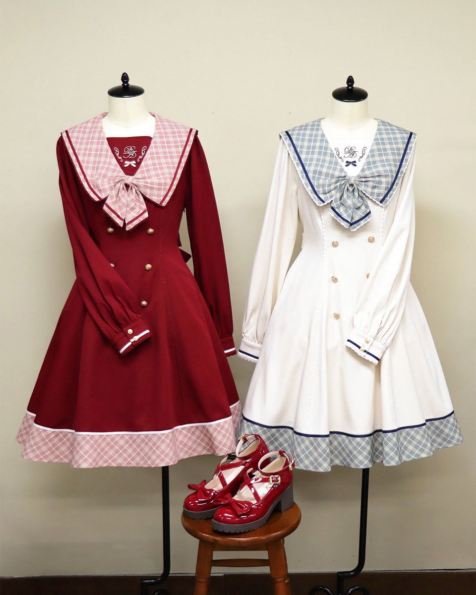 明日1/26(木)販売 START📢 🏷Check Ribbonセーラーワンピース Price