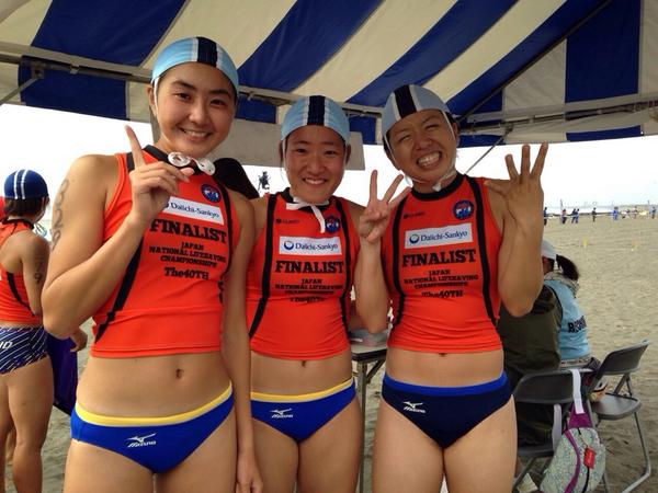 ビーチスプリント 女子 優勝 長野 文音 2年 3位 大西 まりの 2年 4位