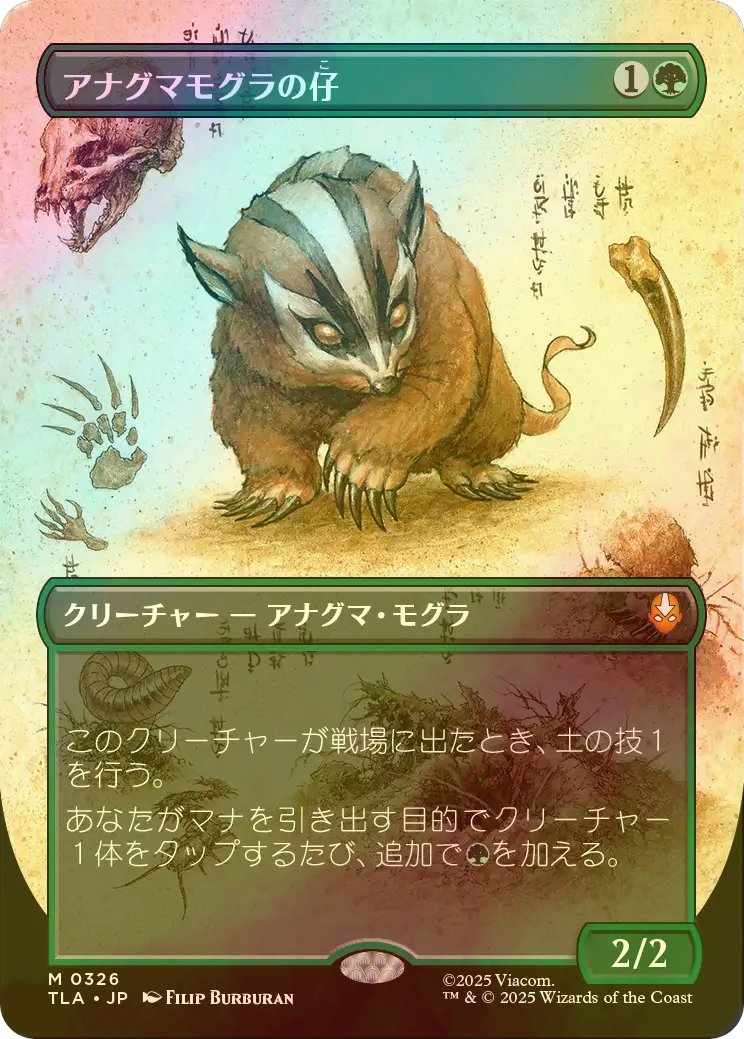 MTG/日本語版/アナグマモグラの仔/Badgermole Cub/アバター 伝説の少年