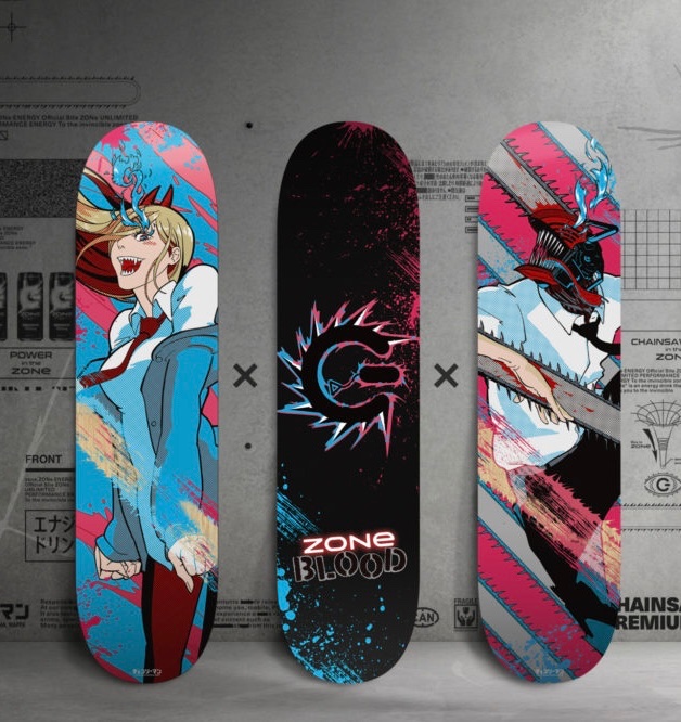 前回のZONeコラボのときの景品 チェンソーマンコラボスケートボード