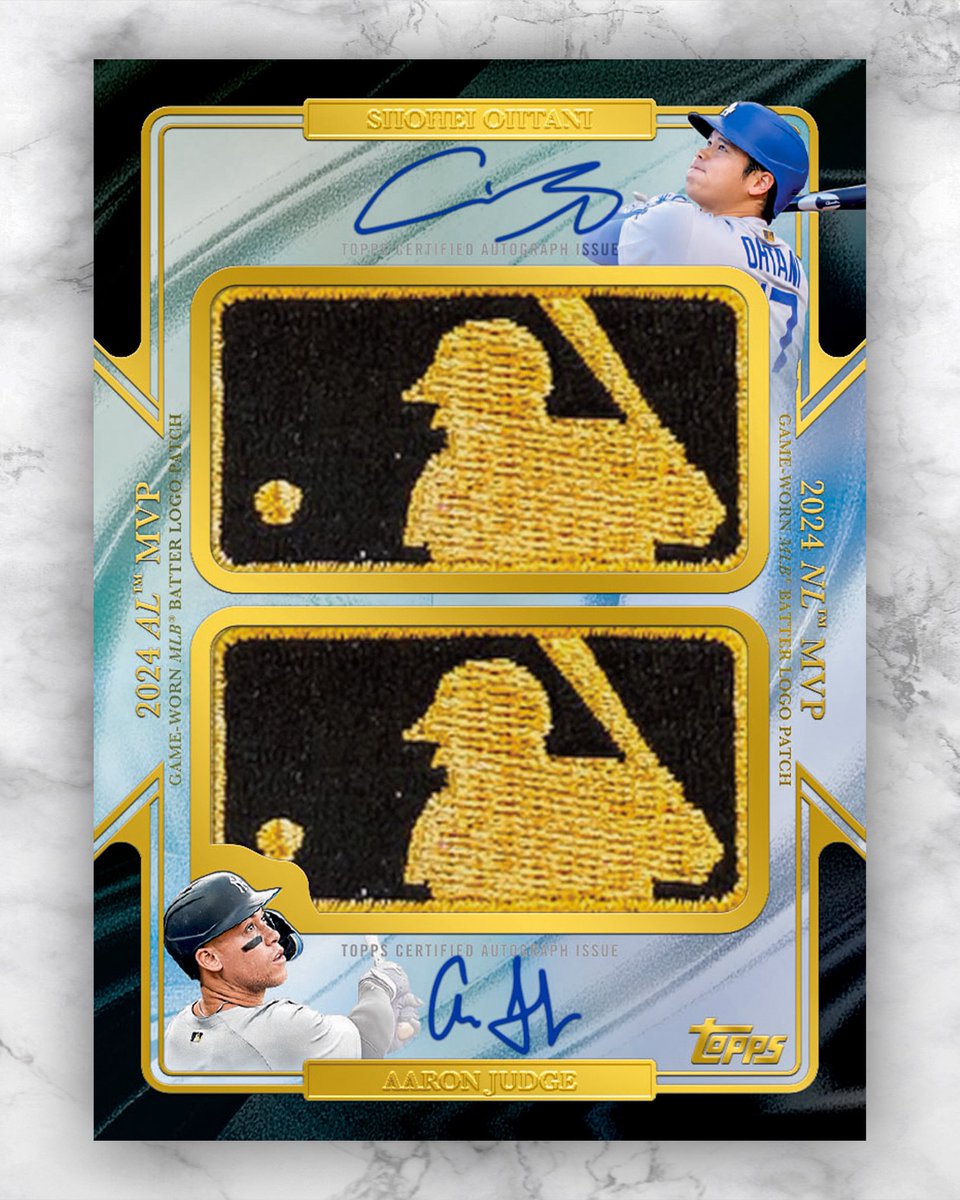 大谷翔平＆ジャッジのサイン入りカード👀 MVP受賞者のゴールドロゴ入り