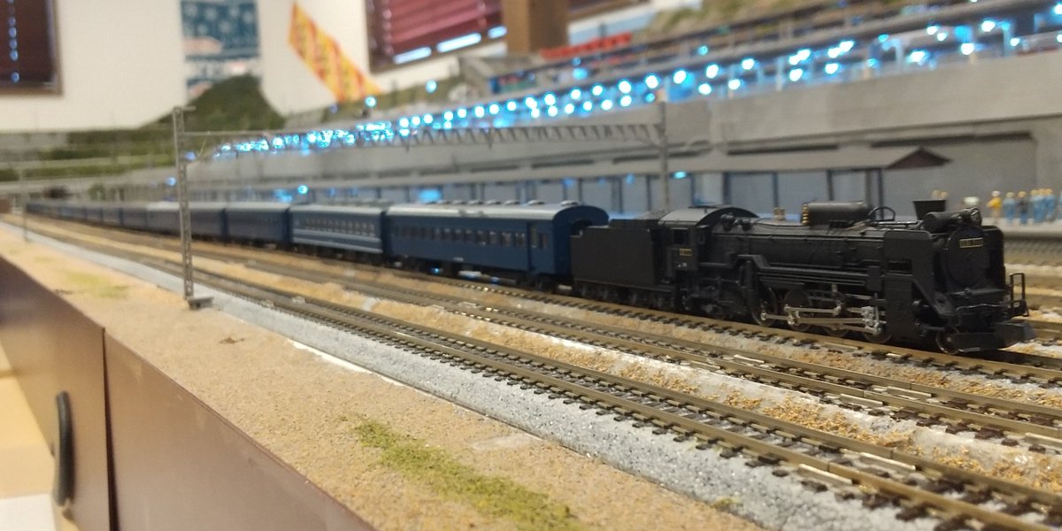 D51 711+青いオハ61/35系などの急行列車 客車は15両編成で、TOMIXの