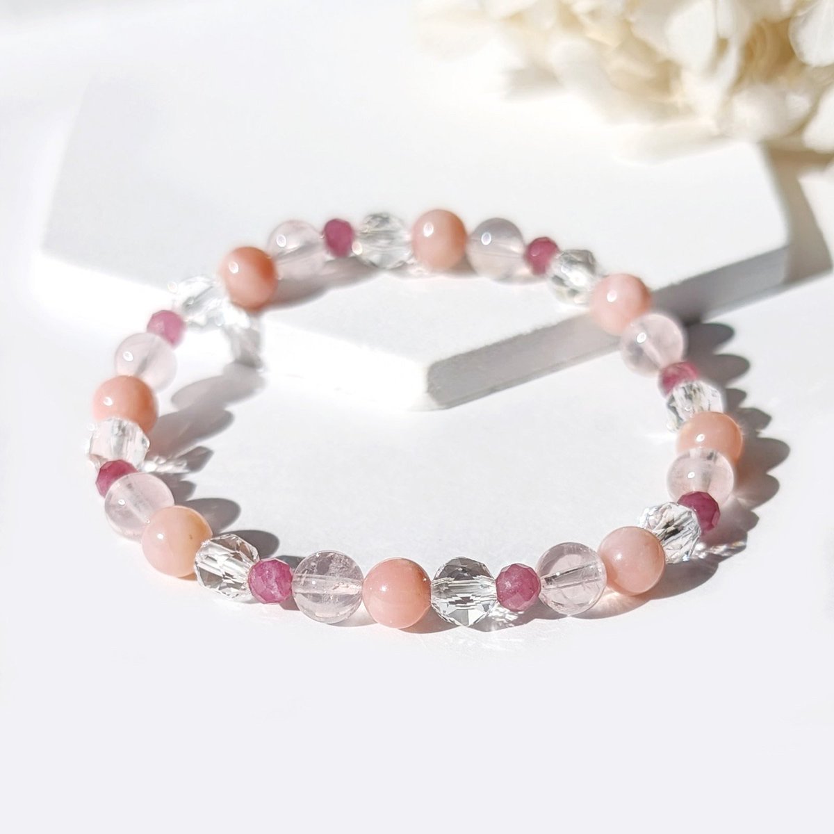 NEW💎✨️Hanakanmuri mini／一点もの ピンクオパール×ローズクォーツ