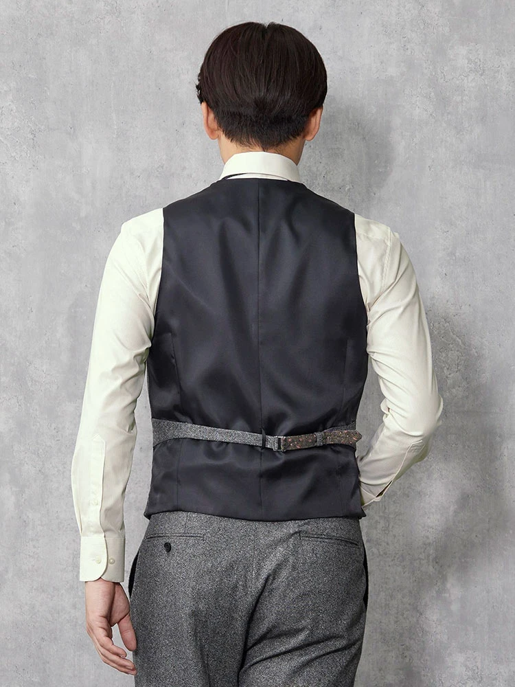 M．グレー TRANS CONTINENTS シルク混ホームスパン セットアップ