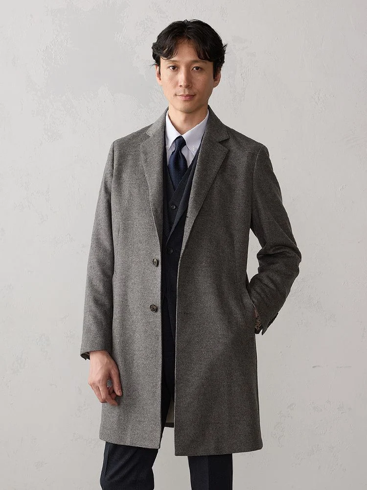 Burberry チェスターコート グレー ストライプ メンズ デザイナー