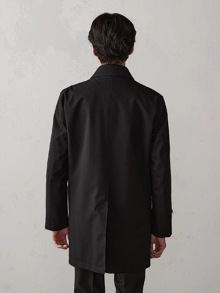 ブラック ライナー付き 比翼ステンカラーコート ブラック/グレー