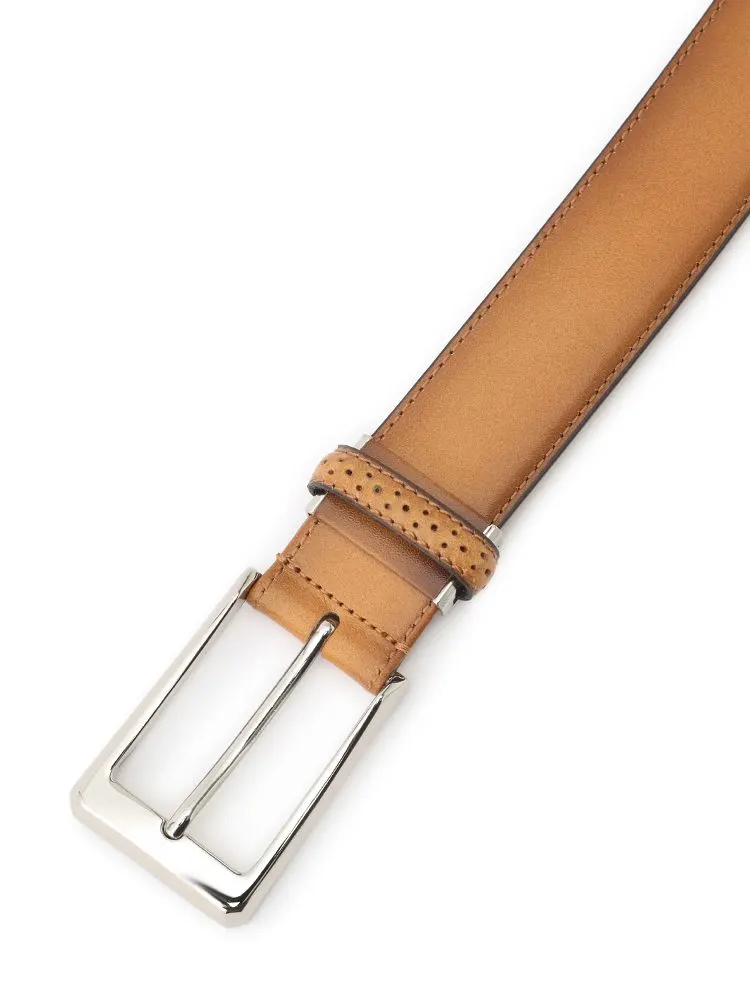 ベージュ カーブメダリオンベルト ブラック/ブラウン/ダークブラウン