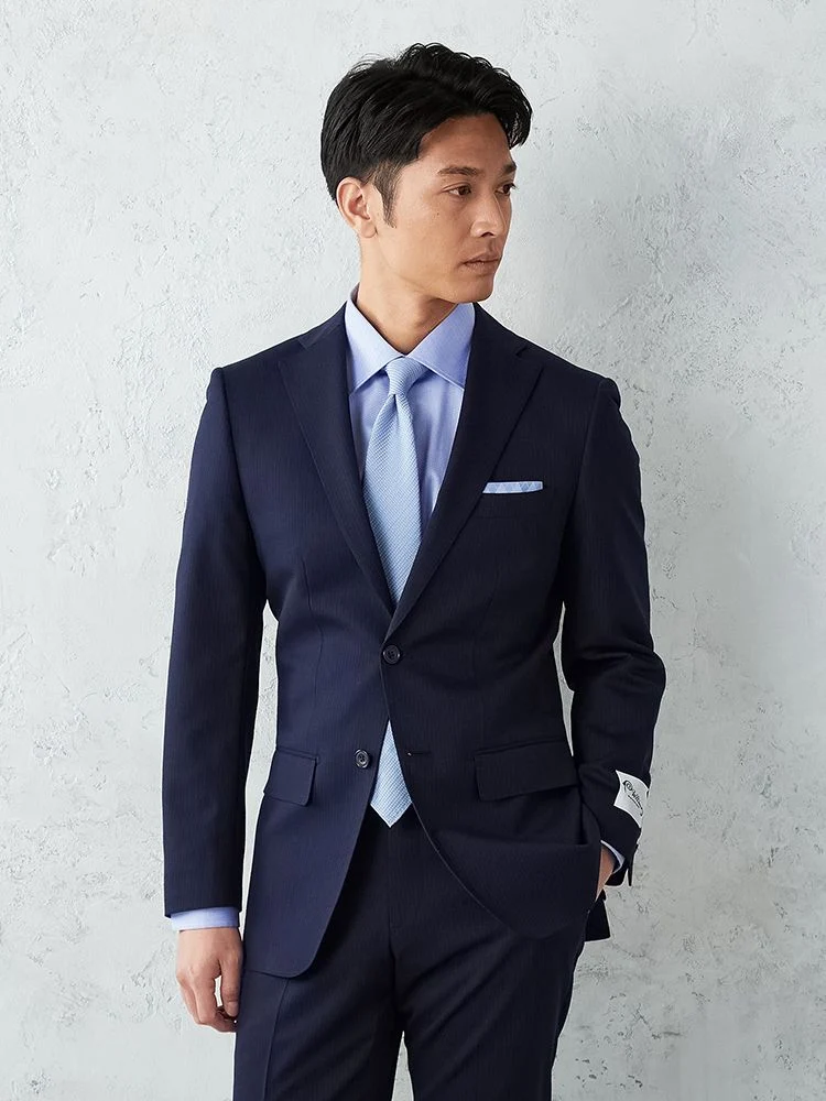 上下洗える/Wltimo】ウール混2釦スーツ ピンストライプ【クラシコ