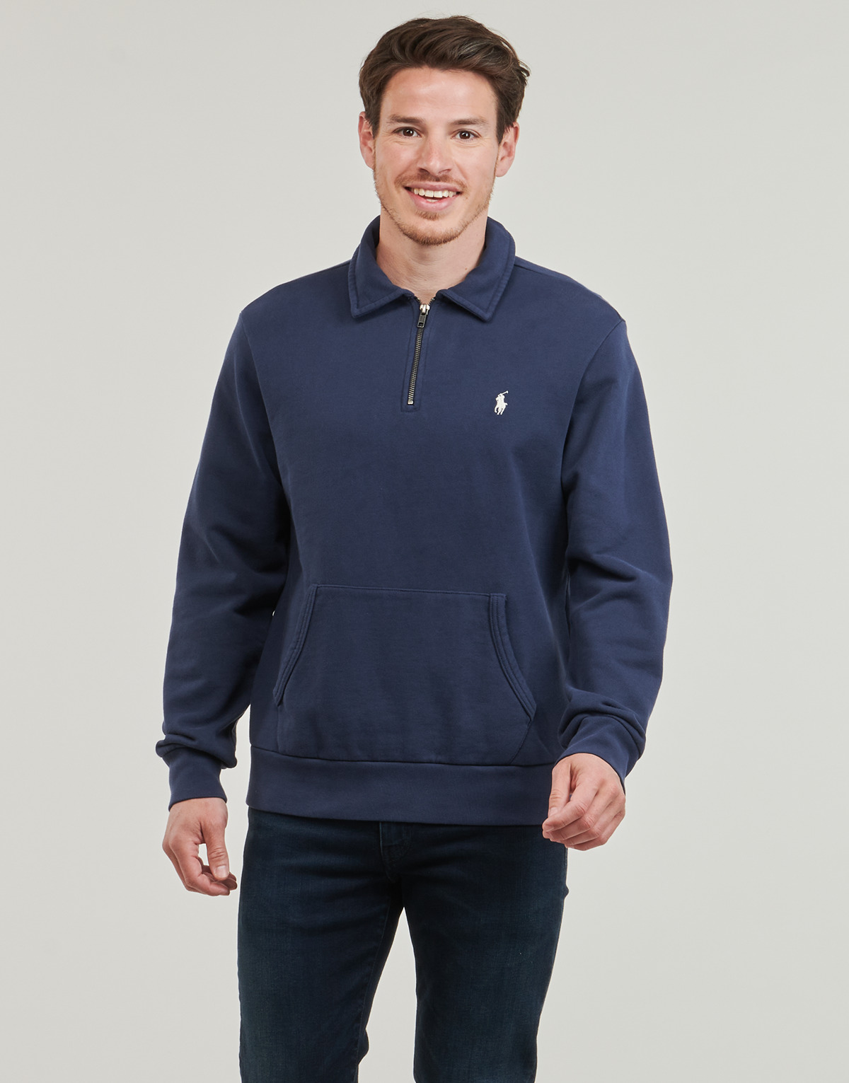 Polo Ralph Lauren SWEATSHIRT DEMI ZIP EN MOLLETON Marinho / Navy