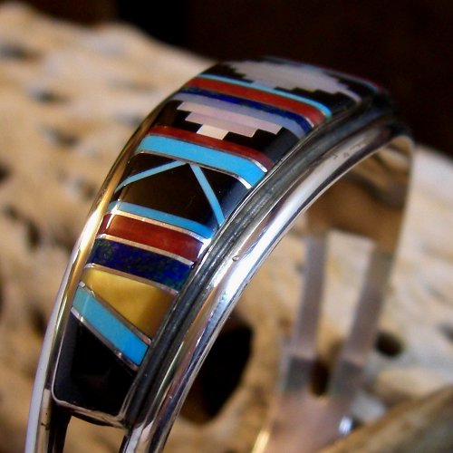 ズニ族：インレイ マルチストーン カフブレスレット - PINE☆FIELD