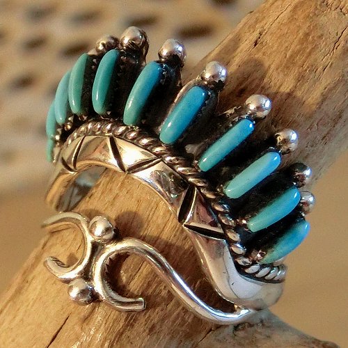 ズニ族：ターコイズ ニードルポイント リング 11号 - PINE☆FIELD