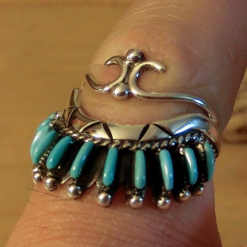 ズニ族：ターコイズ ニードルポイント リング 11号 - PINE☆FIELD