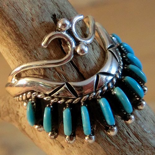 ズニ族：ターコイズ ニードルポイント リング 11号 - PINE☆FIELD