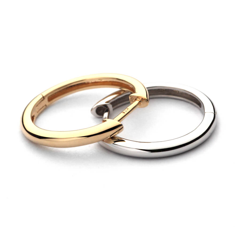 K18フープピアス(外径14.5mm)。つけっぱなし・デイリーユースに