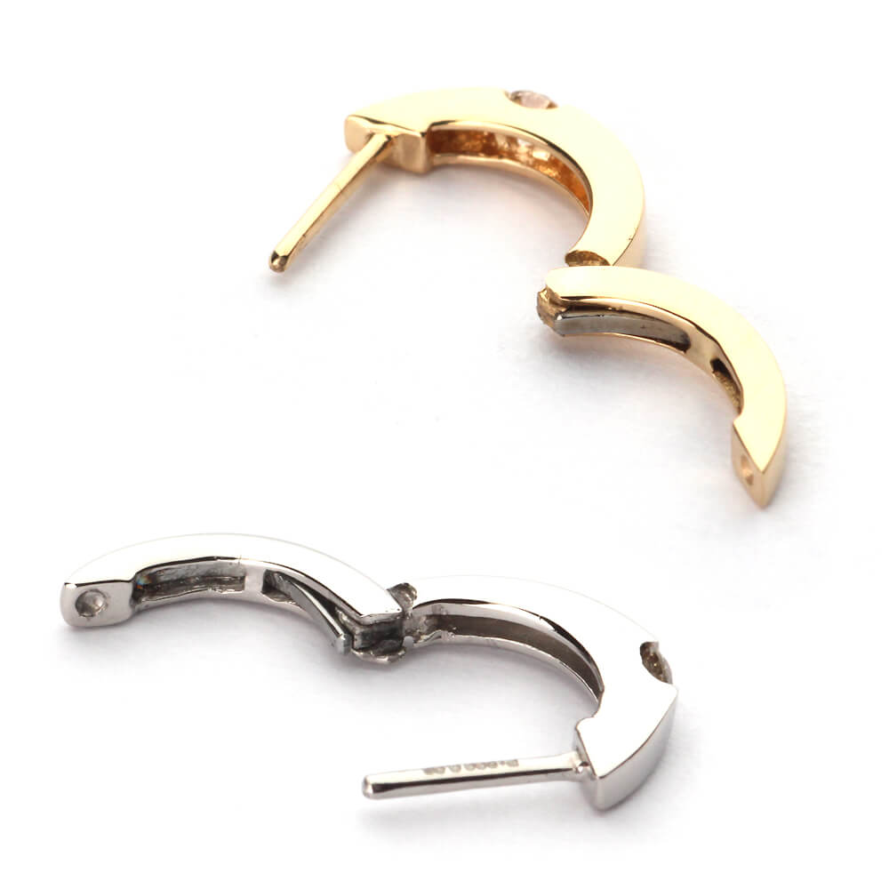 K18 プラチナ ダイヤモンドフープピアス│引っかからない・片耳用