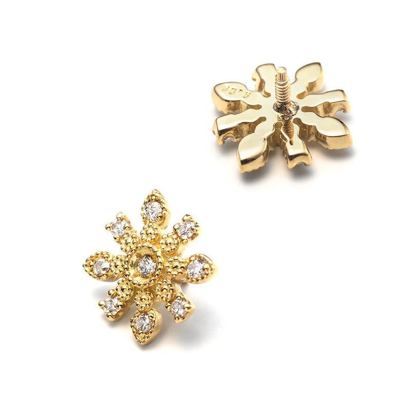 K18 ダイヤモンド ピアス アンティークデザイン ボディピアス│ 14G