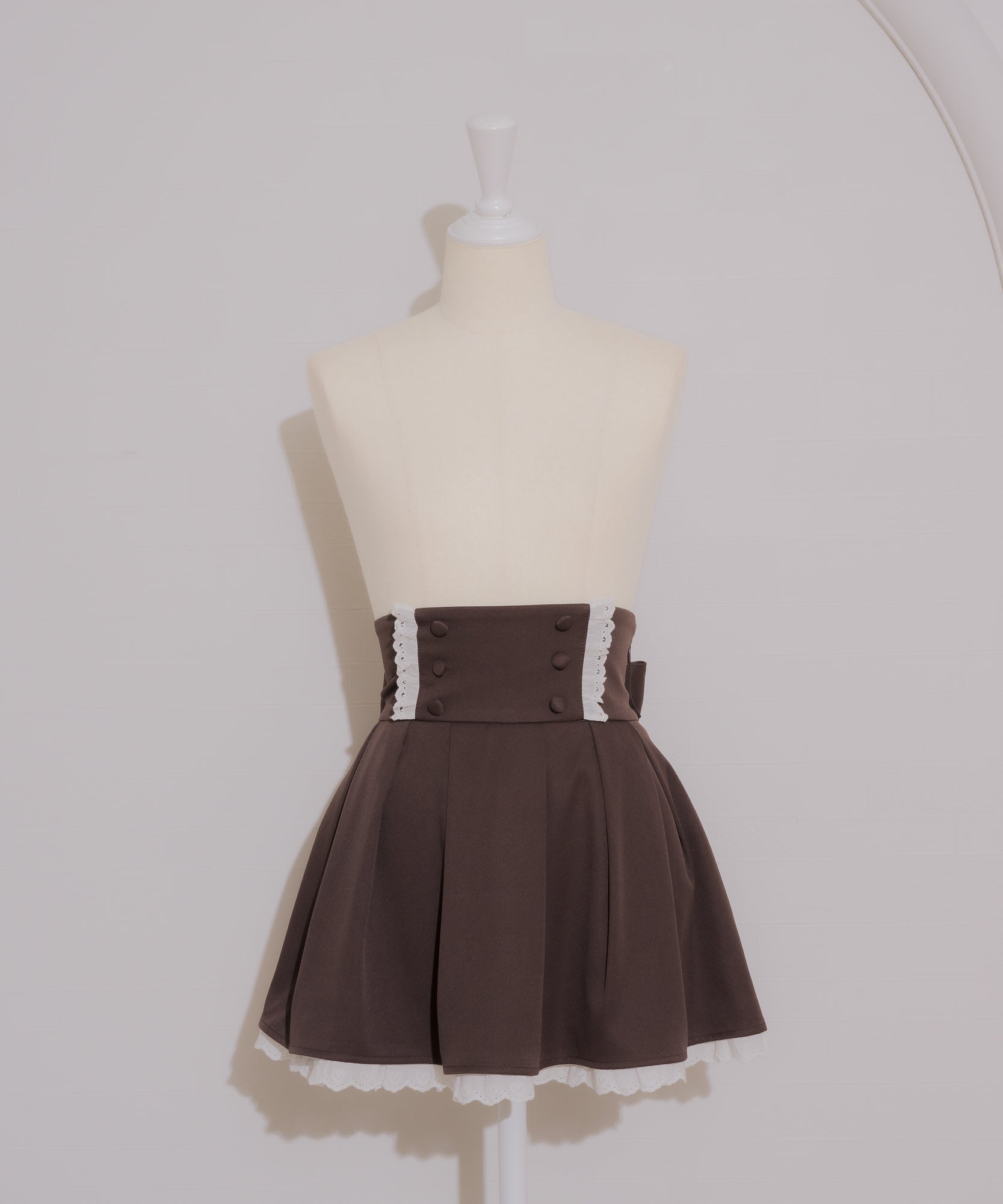 コットンレースフリルドーリーミニスカート – pium