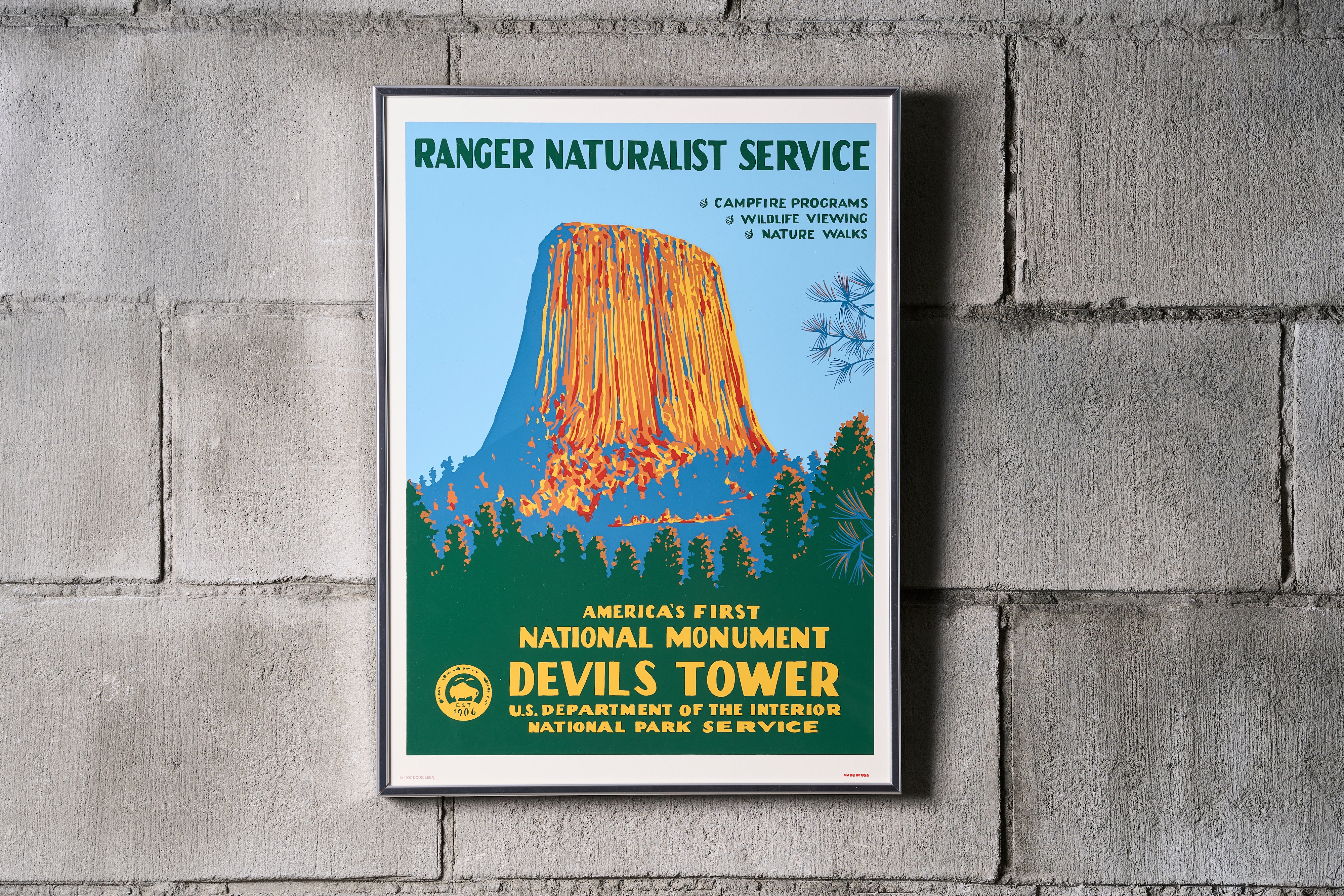 再入荷【限定3枚】デヴィルス・タワー国定公園 / アメリカ国立公園ポスター