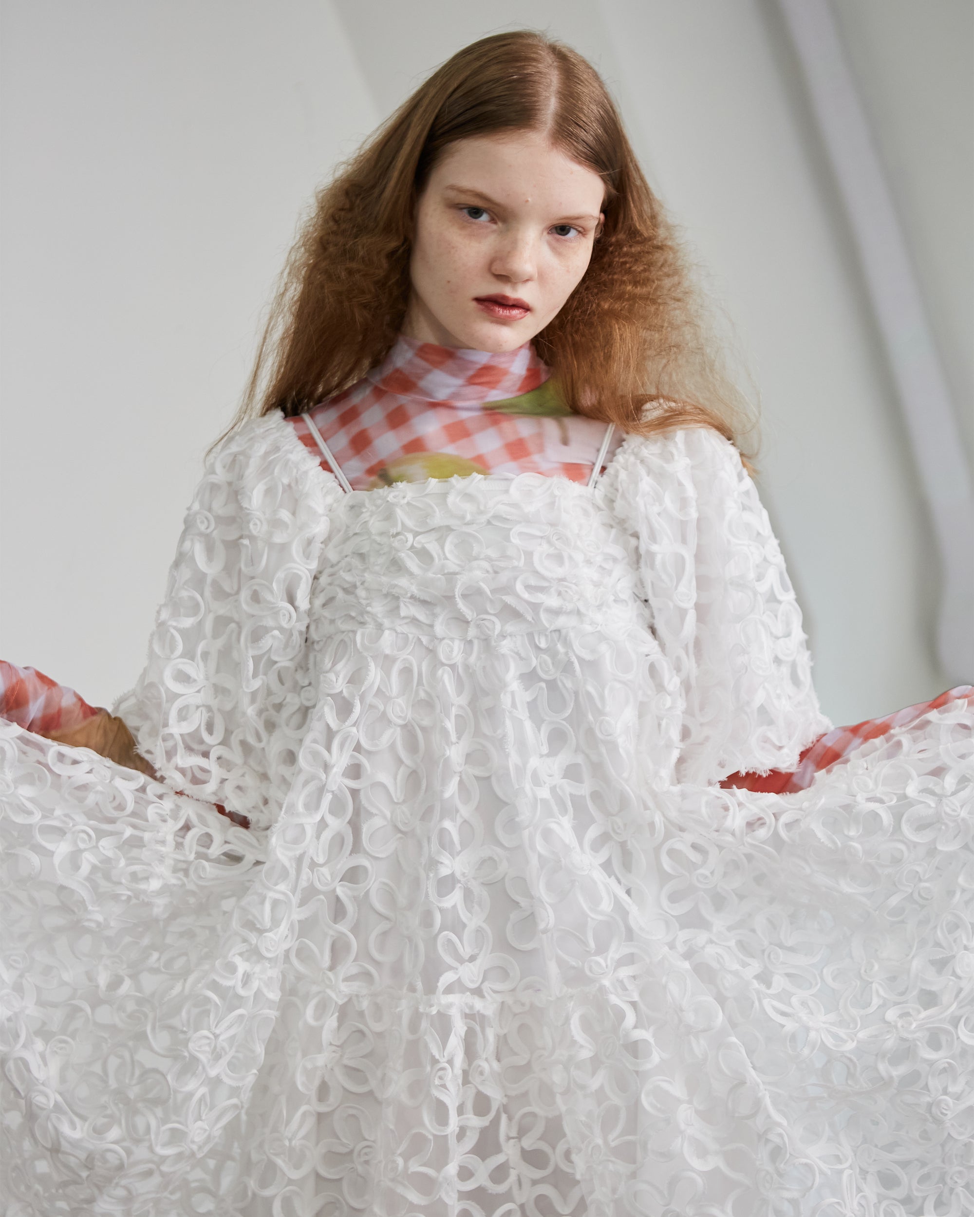 Flower puff sleeve tiered one-piece