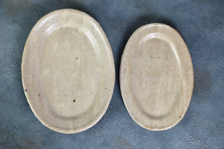 粉引オーバル皿 大】及川静香