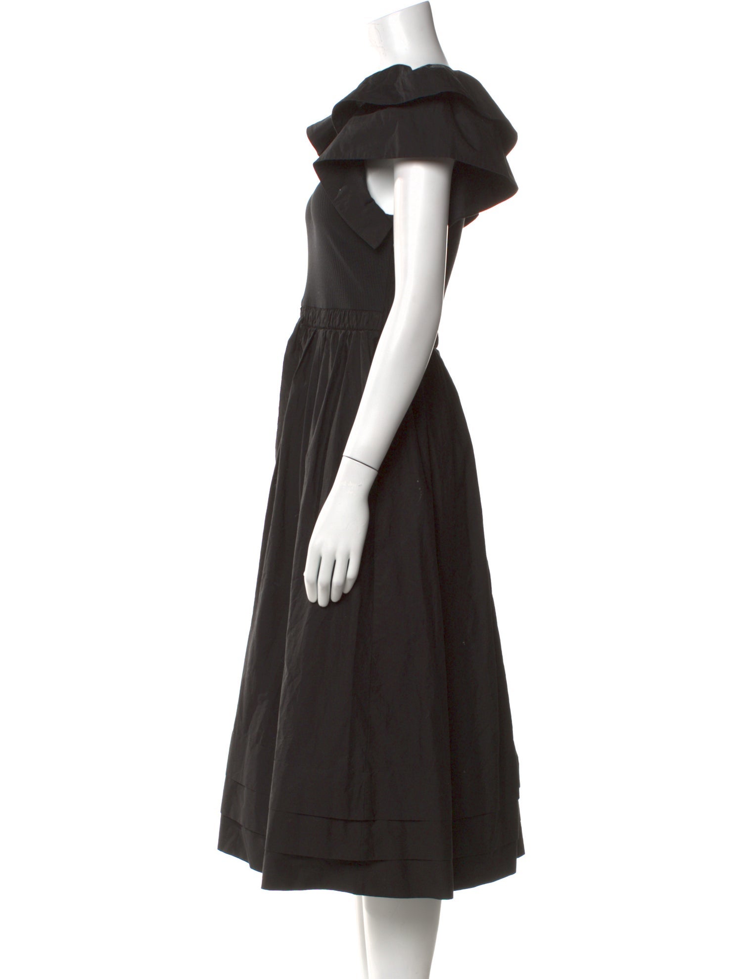 Hill House Home Square Neckline Midi Length Dress - Black Dresses