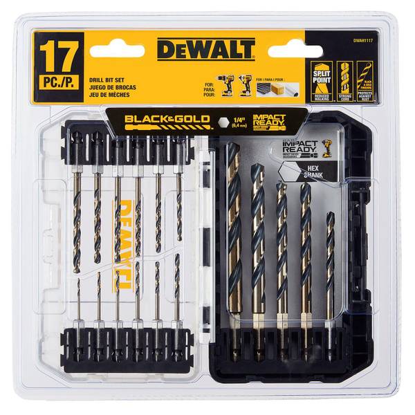 DEWALT 17-Piece Black and Gold Hex Shank Drill Bit Set - DWAH1117