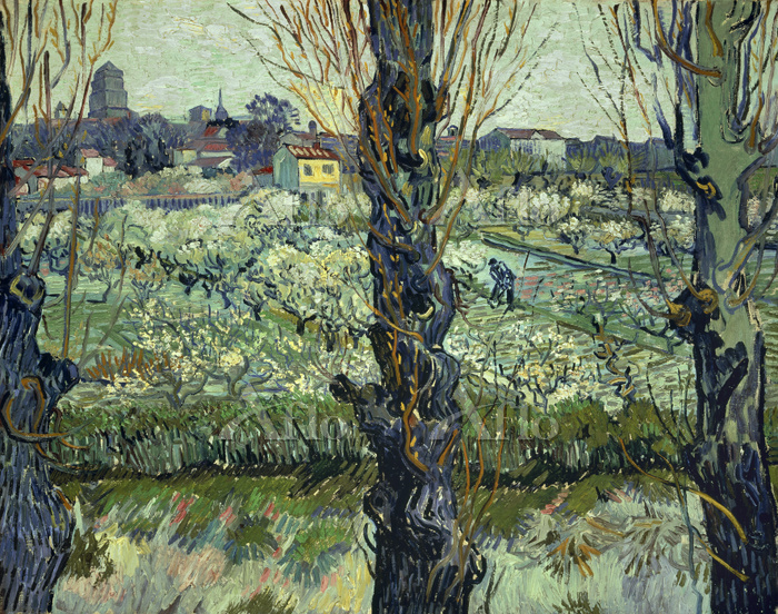 ゴッホ 「アルルの見える花咲く果樹園」 [66393788]のアート作品 - アフロ