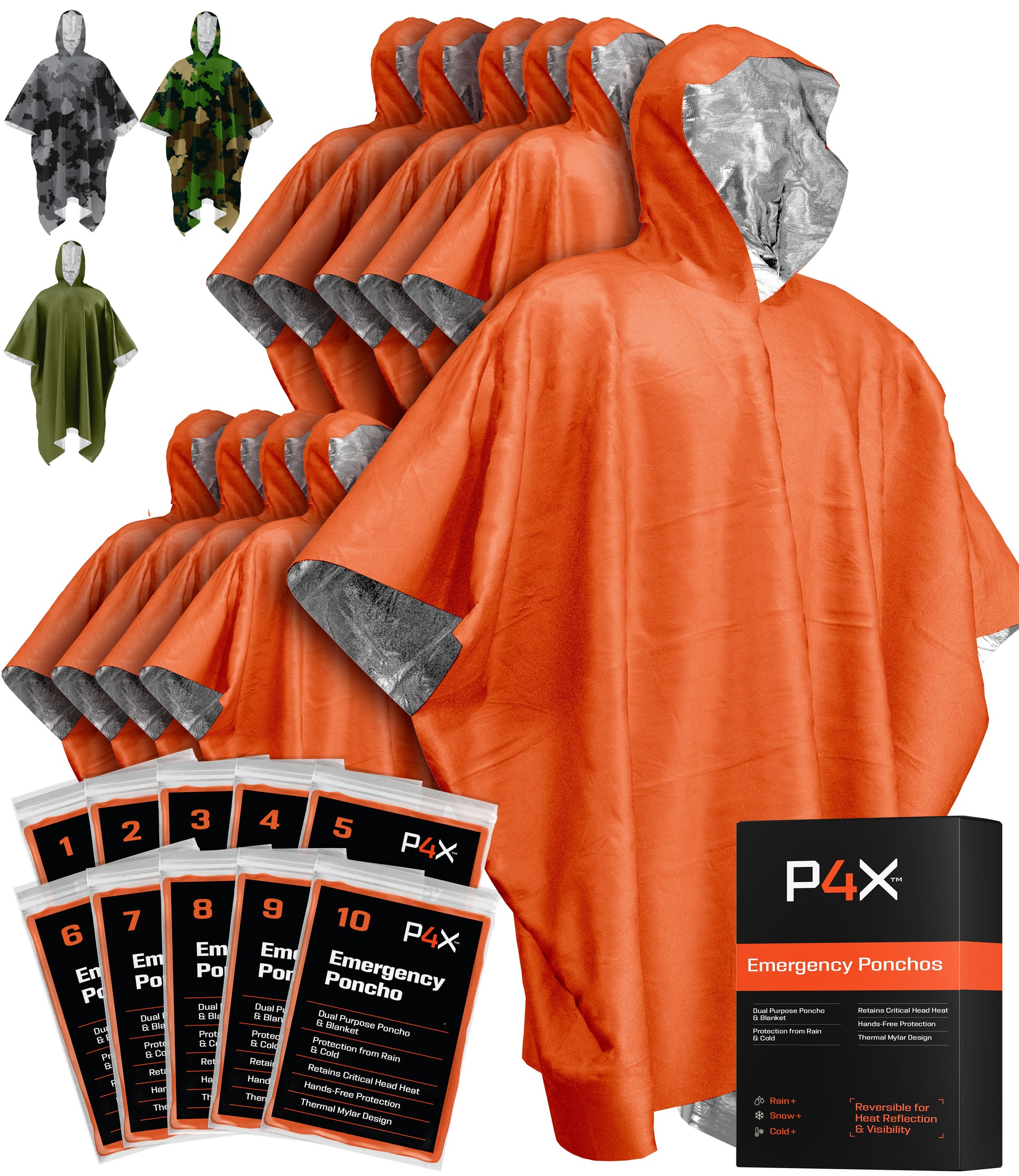 PREPARED4X Mylar Emergency Poncho