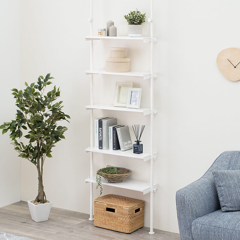 突っ張り5段ラック 無段階高さ調節可能 [幅70/幅90] Deco | おしゃれな