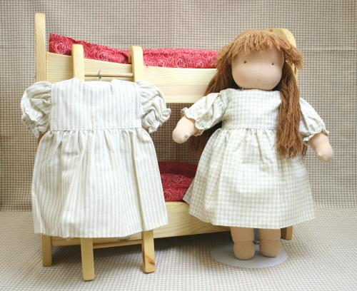 木のおもちゃ カルテット / ウォルドルフ人形C体用 ワンピースd