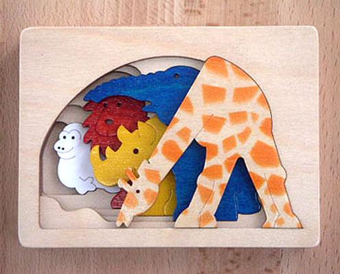 木のおもちゃ カルテット / ジョージラックパズル ピープパズル