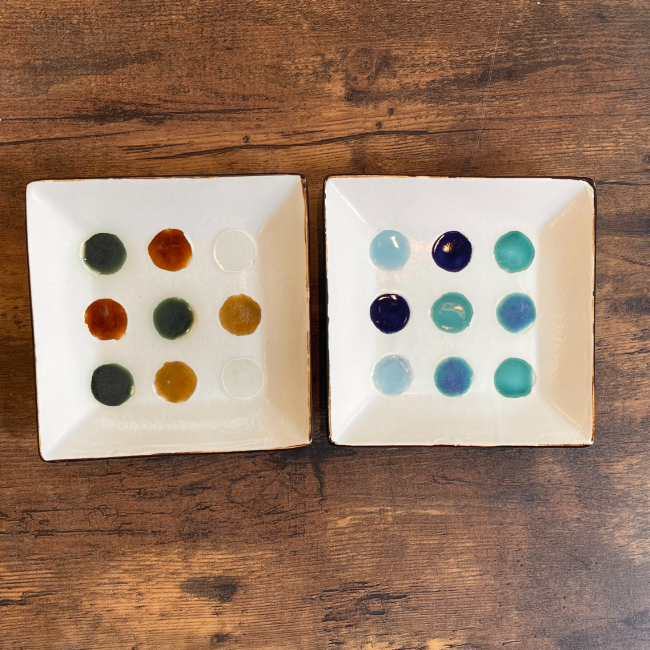 atelier qucchane / ドット角皿