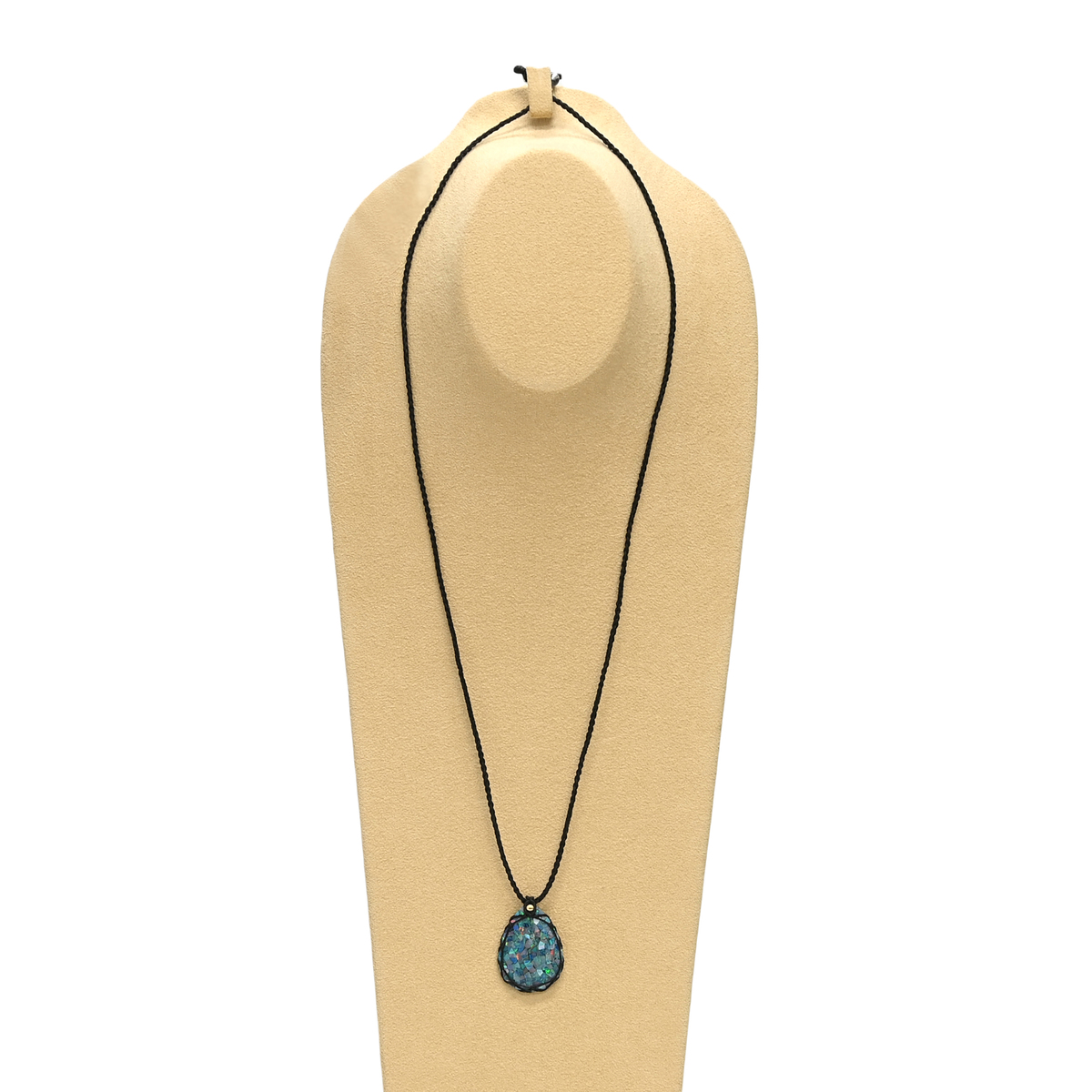 モザイクオパール 18KYG マクラメ編みネックレス 15ctUP ツキノカケラ