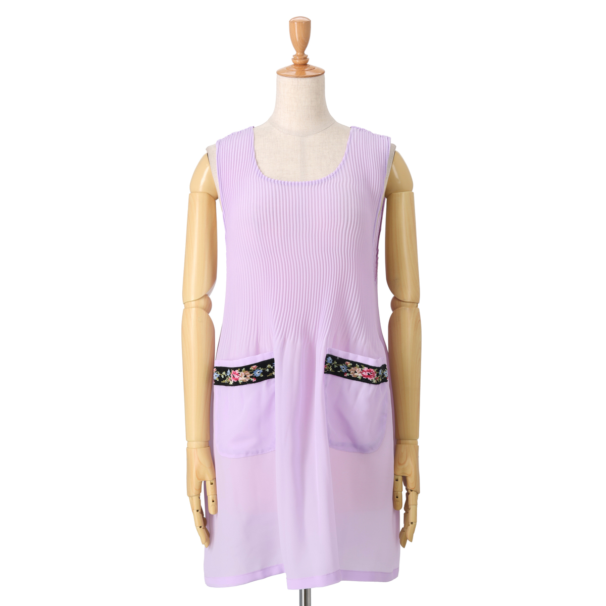 レイクアルスター シェニール織使いちりめんプリーツエプロン Lake