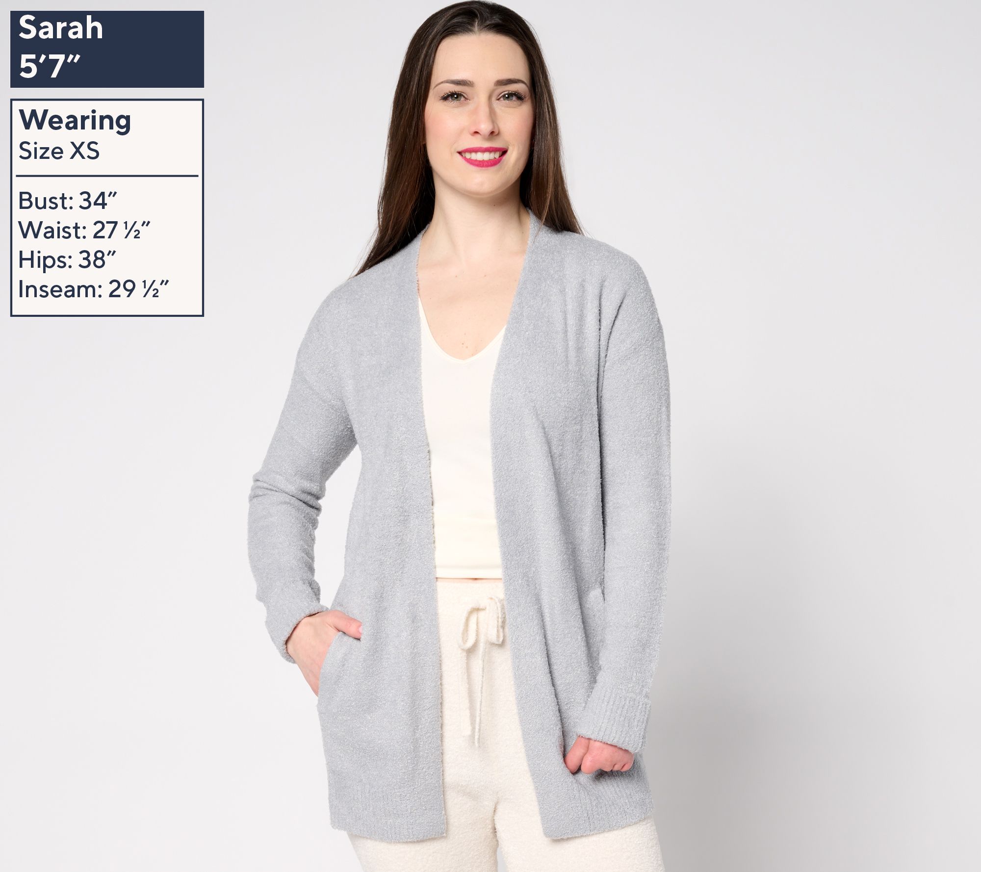 Barefoot Dreams CozyChic Lite Ribbed Cuff Coastline Cardigan - QVC.com