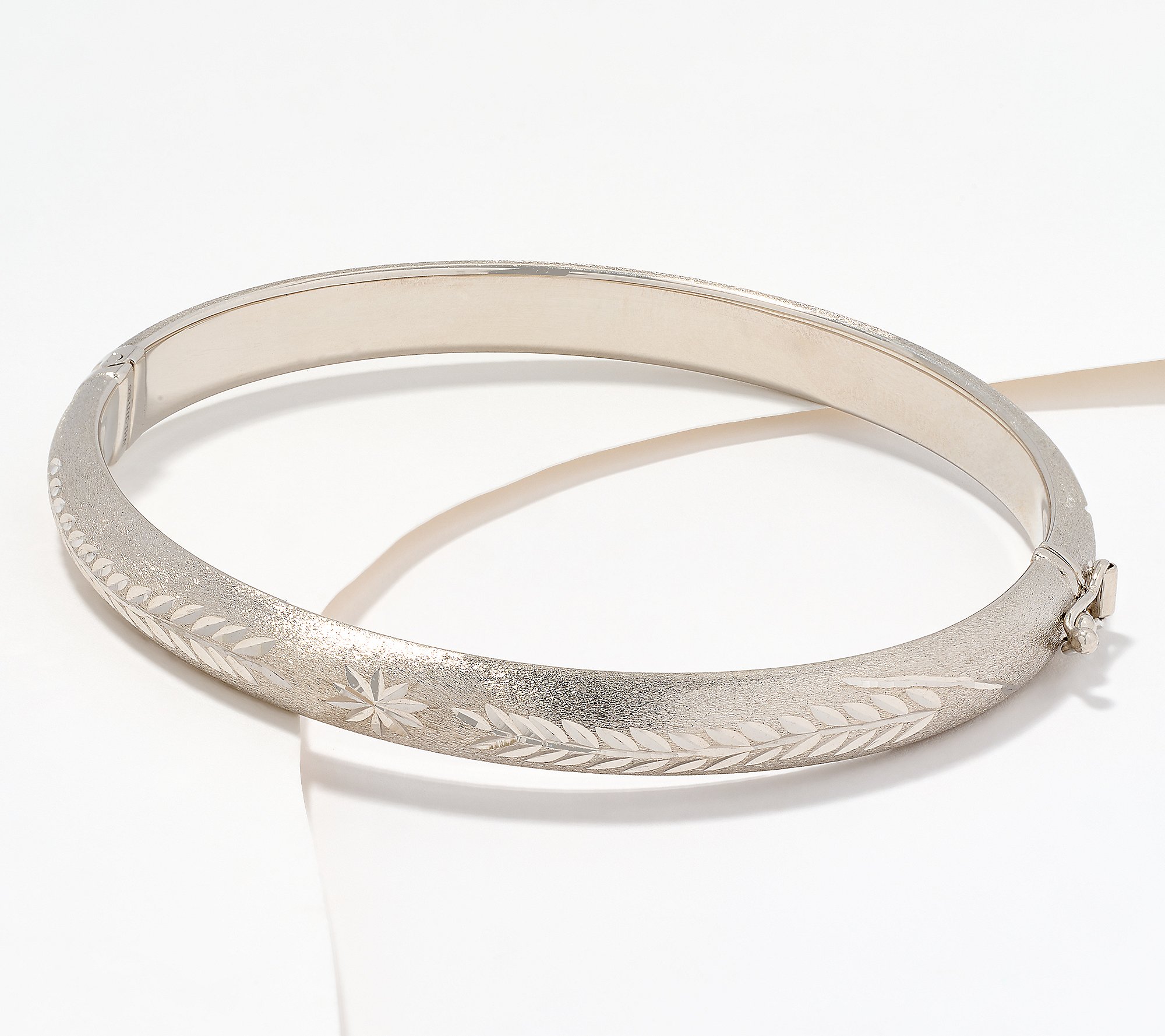 Judy Crowell Sterling Silver Diamond Cut Bangle - QVC.com